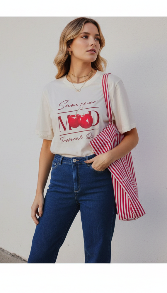 Blusa Estampada Summer Mood.